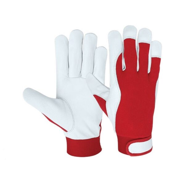 Assembly Work Glove, Made of Goat Leather Palm, Back Fabric, Velcro Closure